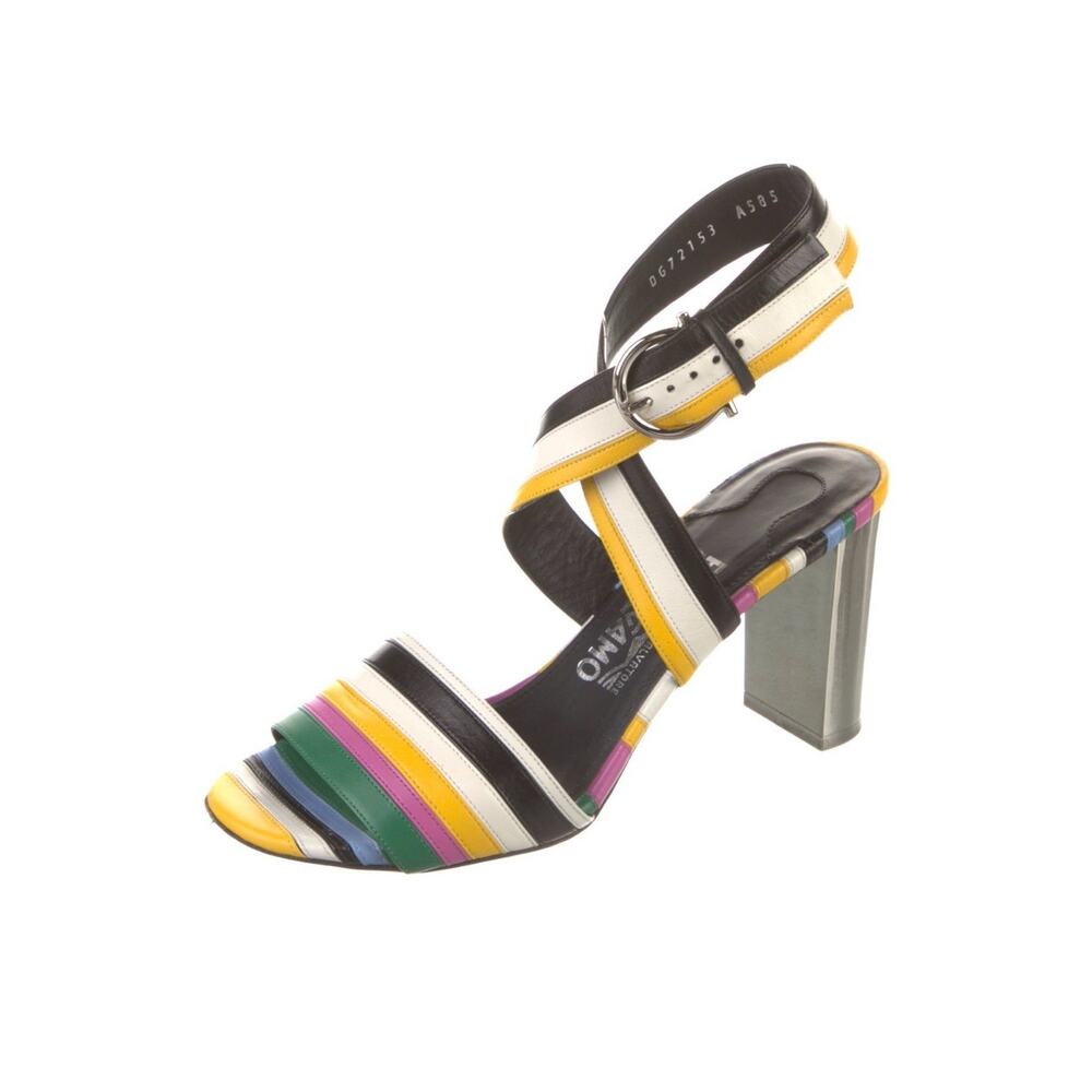 Salvatore Ferragamo Strappy Rainbow Heels￼